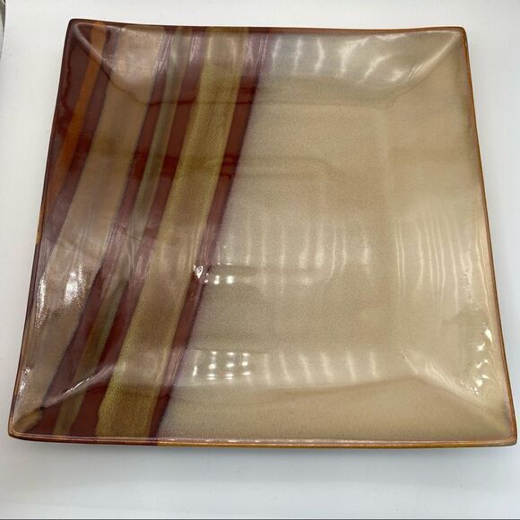 - 3 SANGO AVANTI BROWN Square Large‎ dinner Plates - Picture 14 of 15